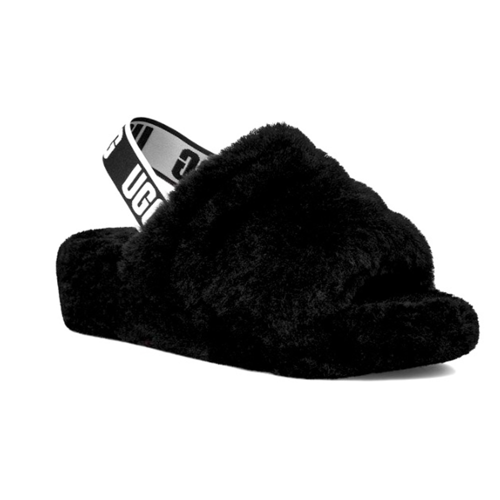 NEW UGG Fluff Yeah Slide Women Size 9 Black Platforms